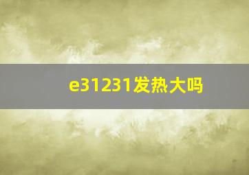 e31231发热大吗