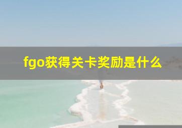 fgo获得关卡奖励是什么