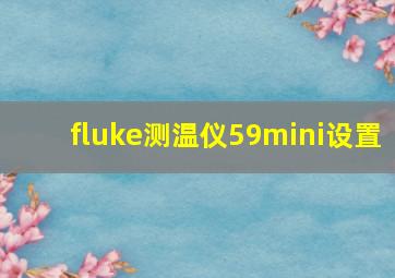 fluke测温仪59mini设置