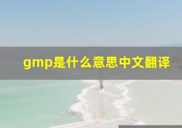 gmp是什么意思中文翻译