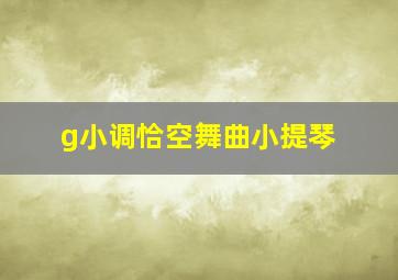 g小调恰空舞曲小提琴