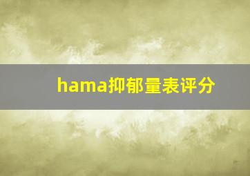 hama抑郁量表评分