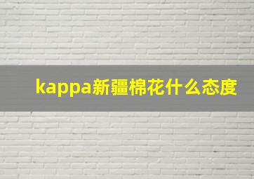 kappa新疆棉花什么态度