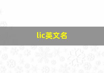 lic英文名