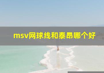 msv网球线和泰昂哪个好