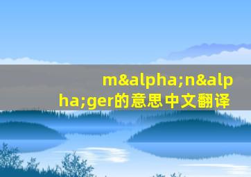 mαnαger的意思中文翻译