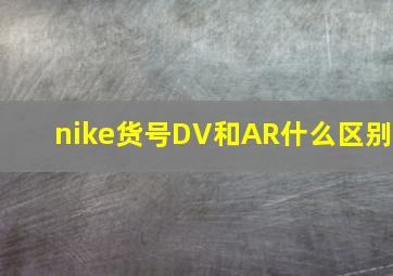 nike货号DV和AR什么区别