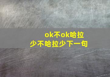 ok不ok哈拉少不哈拉少下一句