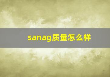 sanag质量怎么样