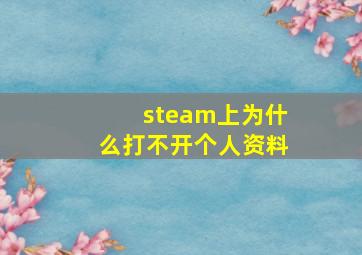 steam上为什么打不开个人资料