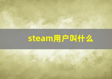 steam用户叫什么