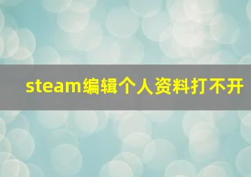 steam编辑个人资料打不开