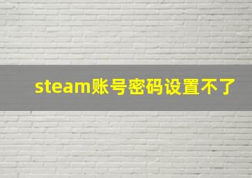 steam账号密码设置不了