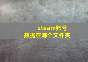 steam账号数据在哪个文件夹