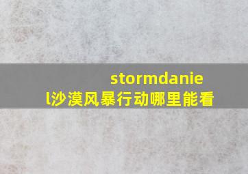 stormdaniel沙漠风暴行动哪里能看