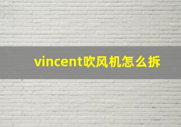 vincent吹风机怎么拆