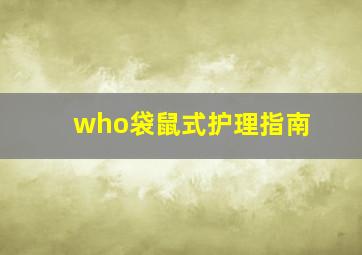 who袋鼠式护理指南