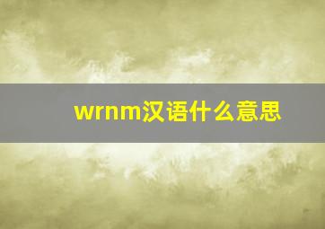 wrnm汉语什么意思