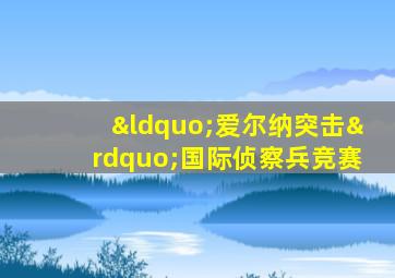 “爱尔纳突击”国际侦察兵竞赛