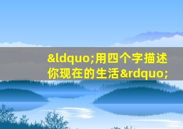 “用四个字描述你现在的生活”