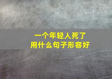 一个年轻人死了用什么句子形容好