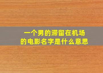 一个男的滞留在机场的电影名字是什么意思