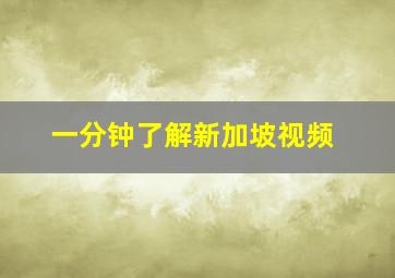 一分钟了解新加坡视频