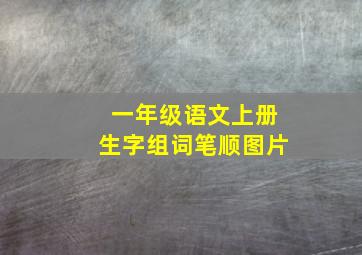 一年级语文上册生字组词笔顺图片