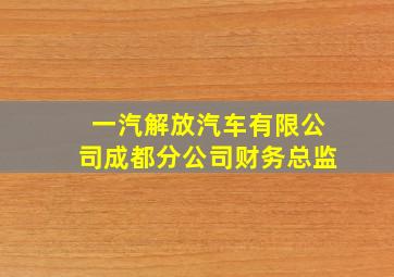 一汽解放汽车有限公司成都分公司财务总监