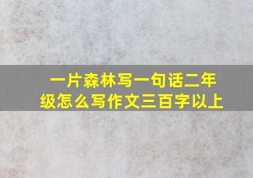 一片森林写一句话二年级怎么写作文三百字以上