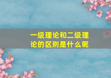 一级理论和二级理论的区别是什么呢