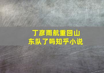 丁彦雨航重回山东队了吗知乎小说