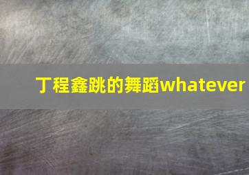 丁程鑫跳的舞蹈whatever