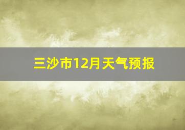 三沙市12月天气预报