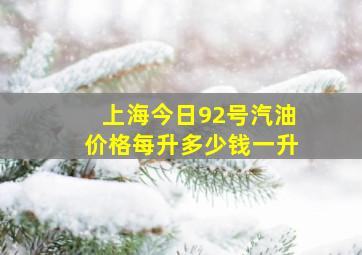 上海今日92号汽油价格每升多少钱一升