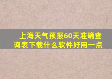 上海天气预报60天准确查询表下载什么软件好用一点