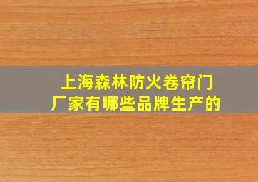 上海森林防火卷帘门厂家有哪些品牌生产的