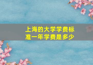 上海的大学学费标准一年学费是多少