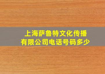 上海萨鲁特文化传播有限公司电话号码多少