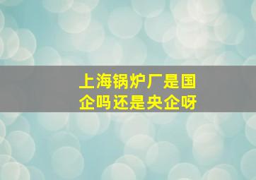 上海锅炉厂是国企吗还是央企呀