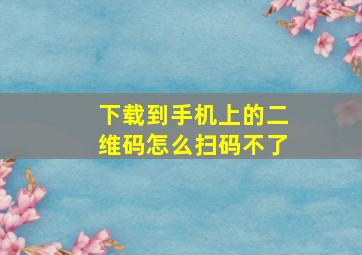 下载到手机上的二维码怎么扫码不了