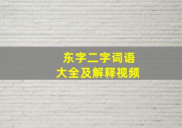 东字二字词语大全及解释视频