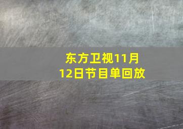 东方卫视11月12日节目单回放