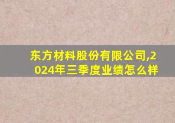 东方材料股份有限公司,2024年三季度业绩怎么样