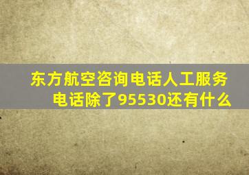 东方航空咨询电话人工服务电话除了95530还有什么