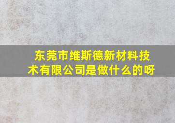 东莞市维斯德新材料技术有限公司是做什么的呀