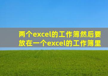 两个excel的工作簿然后要放在一个excel的工作簿里