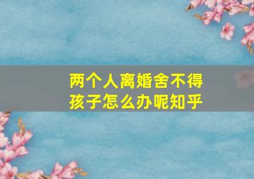 两个人离婚舍不得孩子怎么办呢知乎