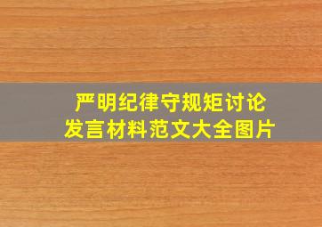 严明纪律守规矩讨论发言材料范文大全图片