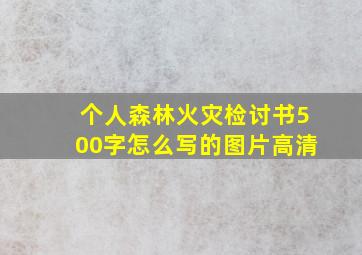 个人森林火灾检讨书500字怎么写的图片高清